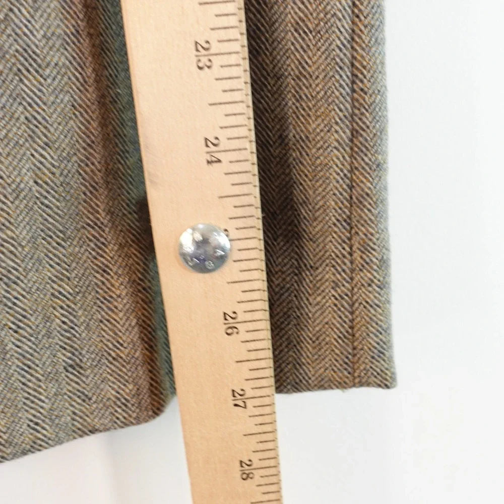 1960s Vintage Chevron Skirt XS Gray Pleated Edwardian Front‎ Slit Secretary Long